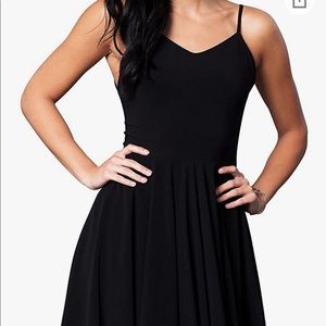 Open back black dress